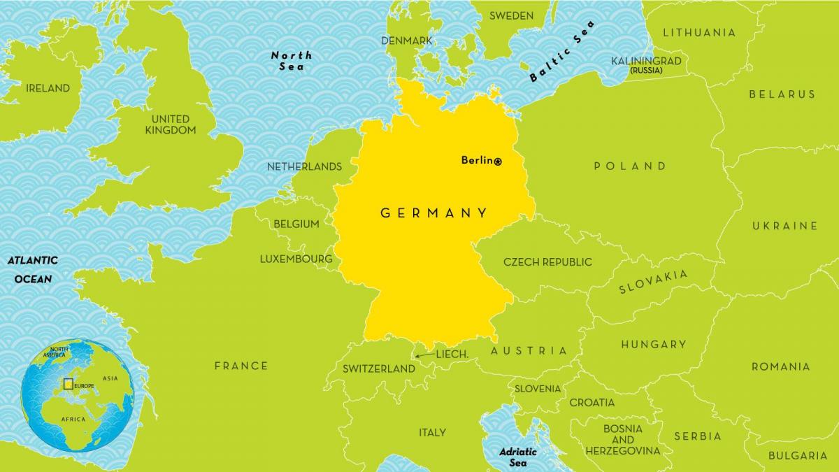 德国和周边国家地图