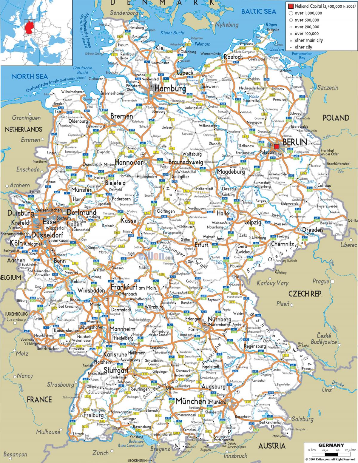 地图德国的运输