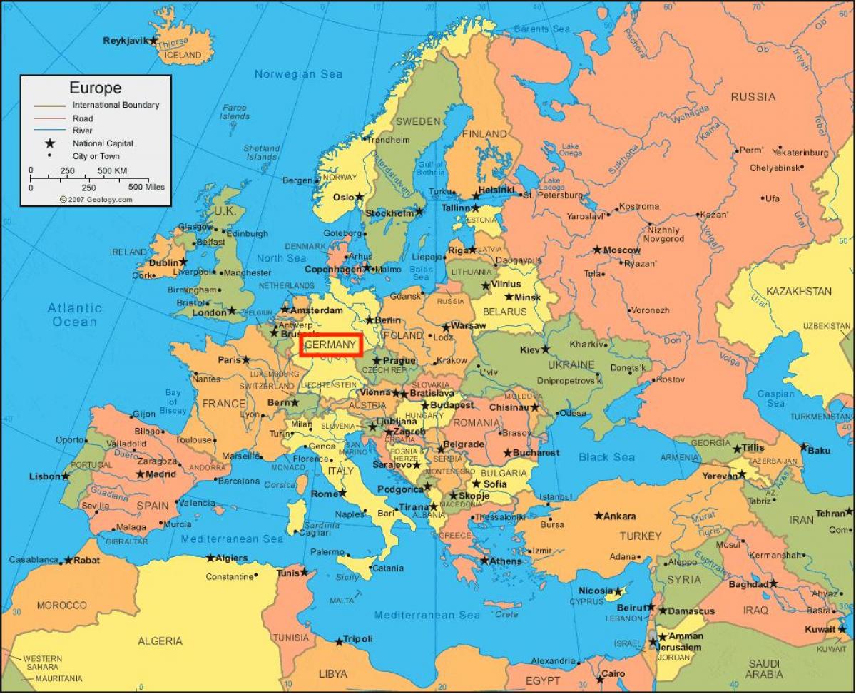 地图德国和欧洲