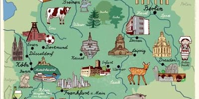 德国的旅游目的地的地图